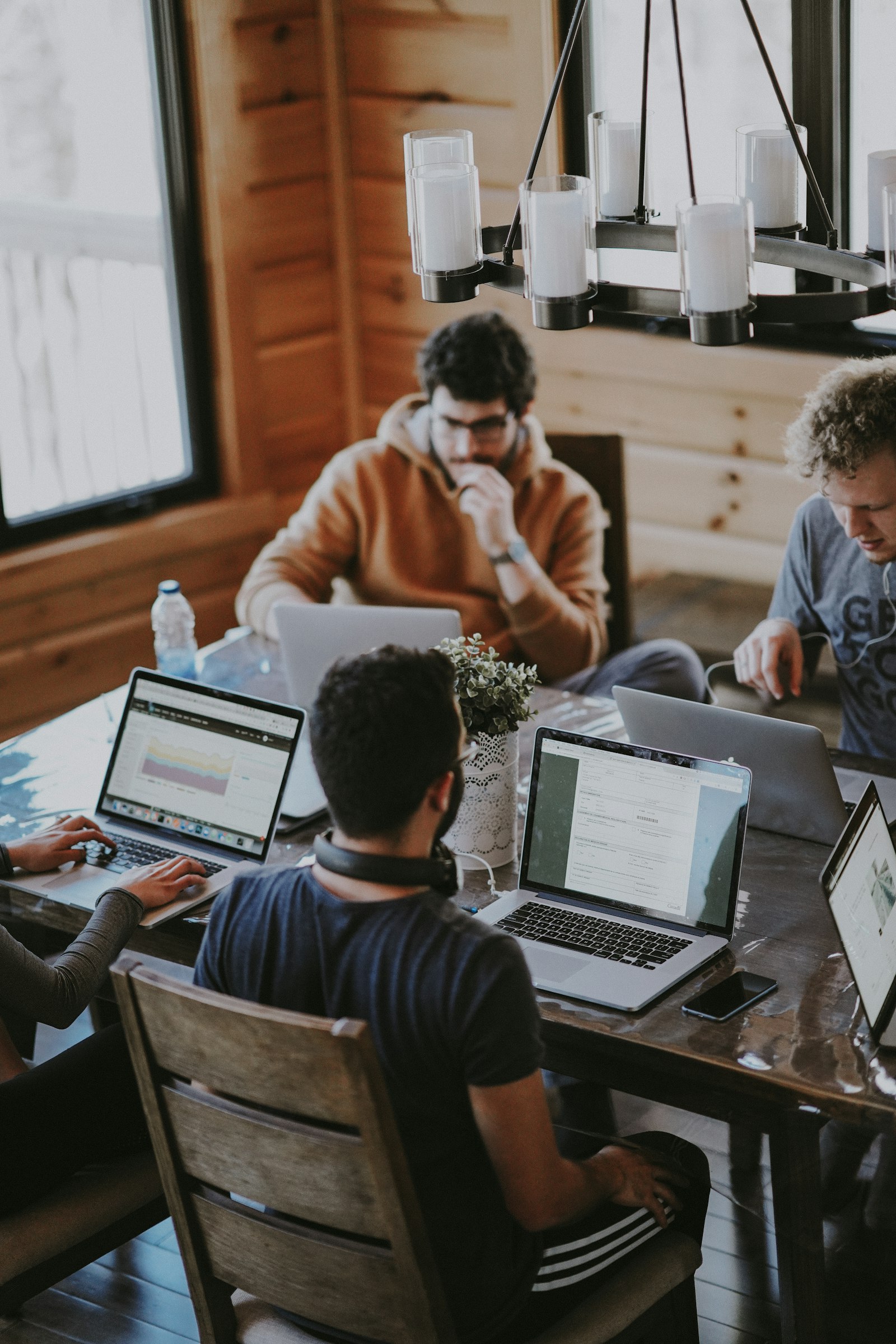 Team collaborating in an office