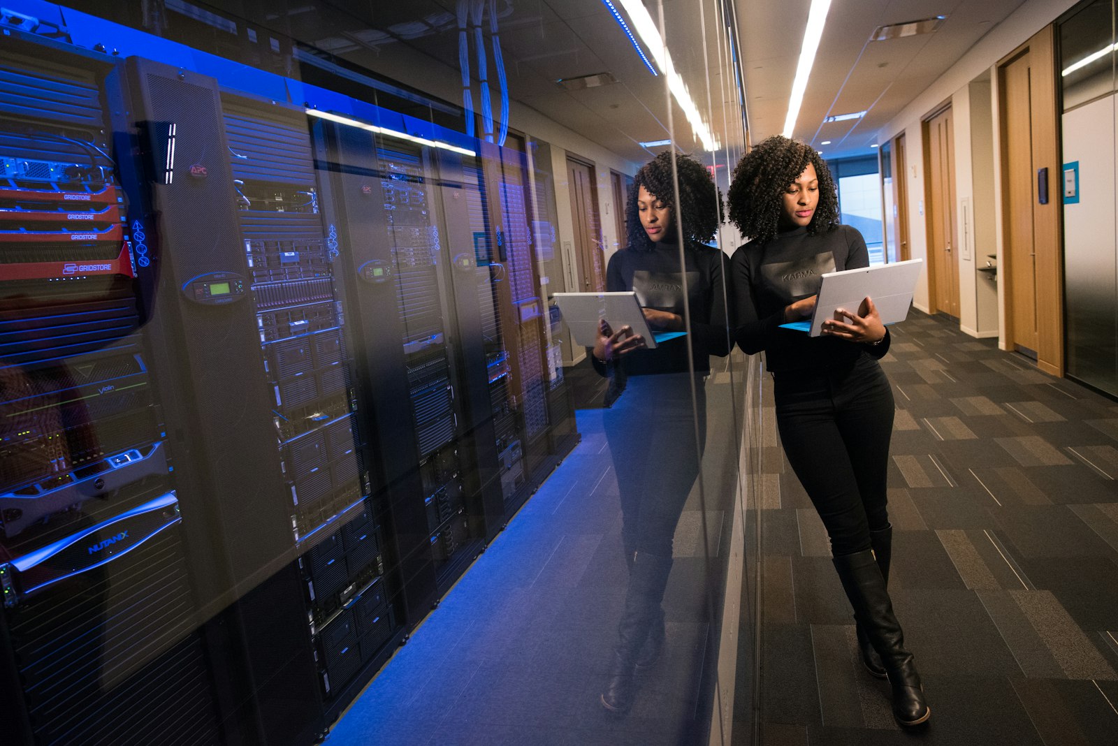 Engineer reviewing a system screen